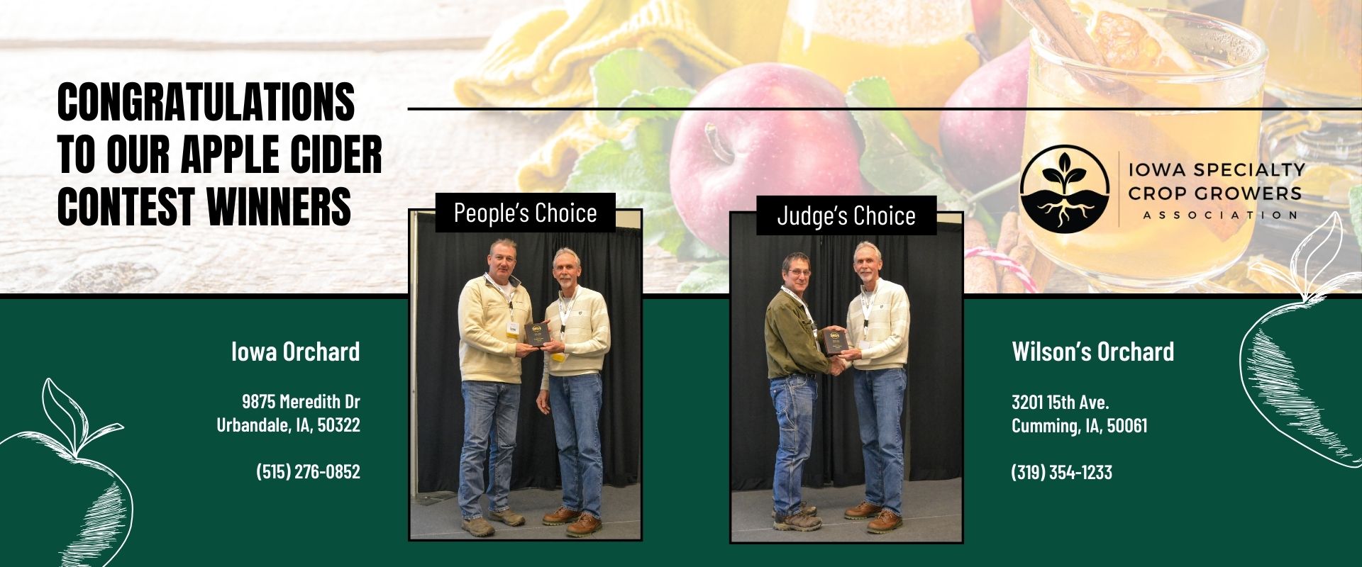 ISCGA Apple Cider Contest Winners Banner