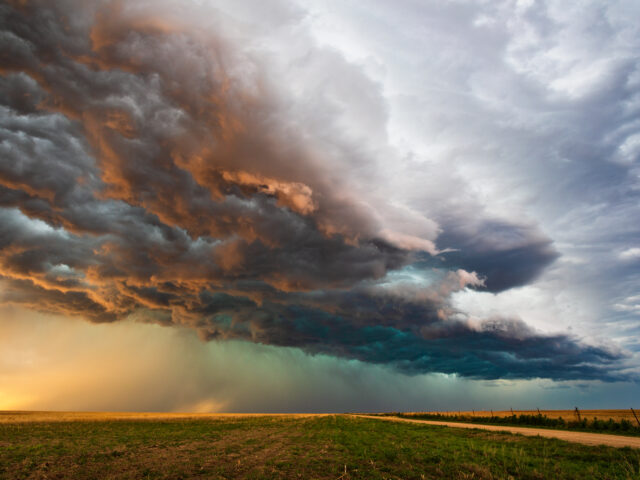 Clouds above a field